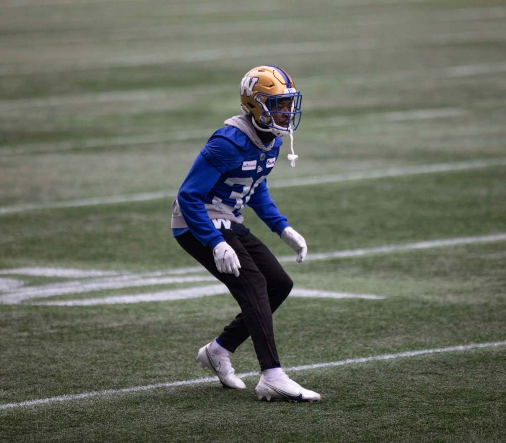 JESSICA LEE / WINNIPEG FREE PRESS
Winston Rose is unhappy with his performance against the Montreal Alouettes on Saturday.