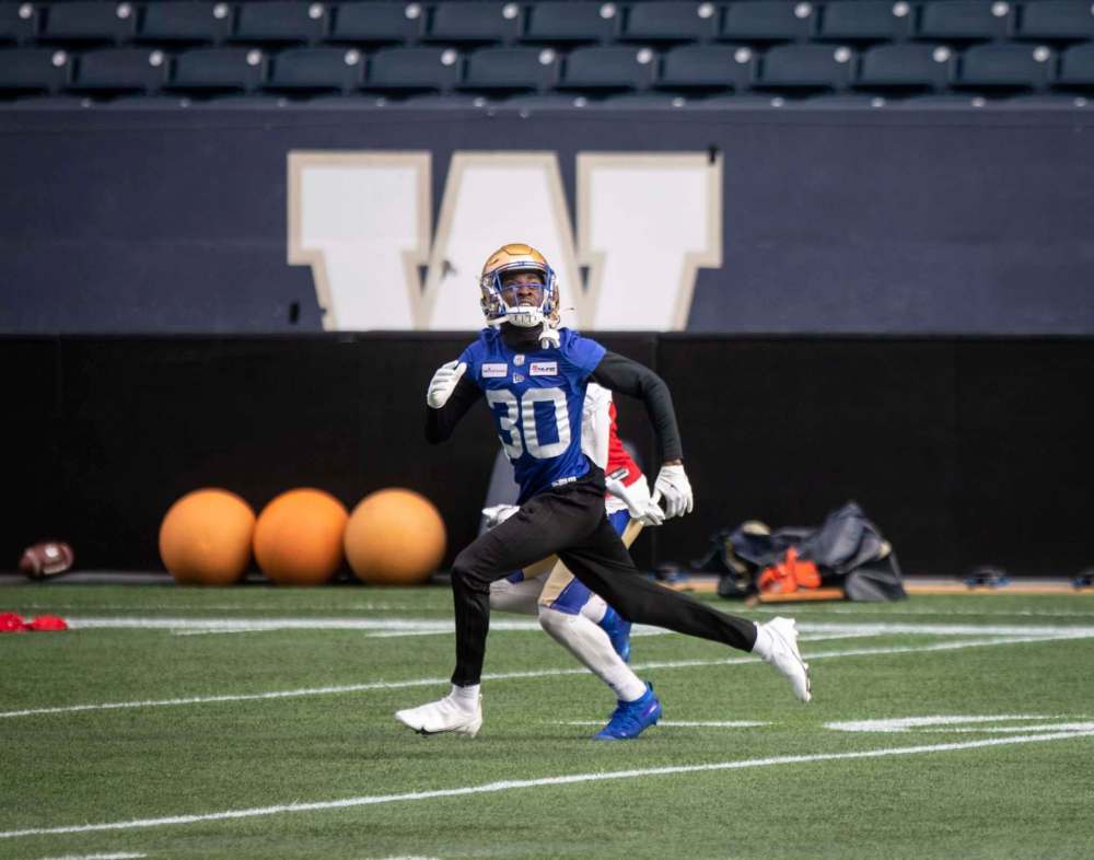 Blue Bombers defensive back Winston Rose wears a necklace with a pendant in memory of his brother. (Jessica Lee / Winnipeg Free Press files)
