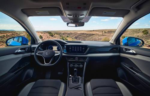 The interior is nicely laid out, and topline models come with accent lighting that creates a blue hue along accent creases on the dash and doors.