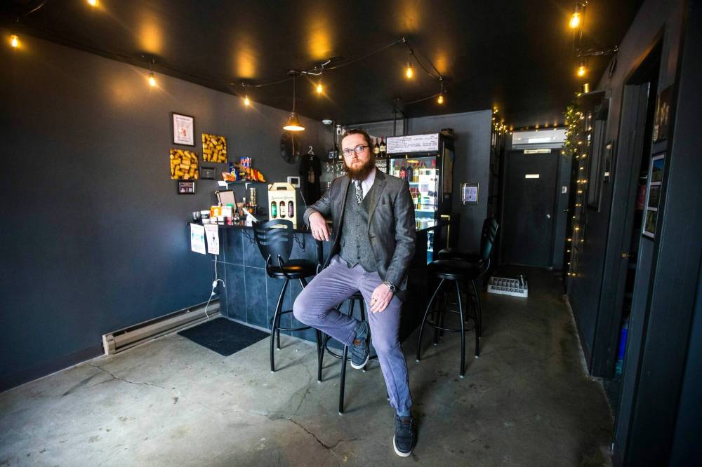 MIKAELA MACKENZIE / WINNIPEG FREE PRESS 
Willows Christopher, co-owner of Shrugging Doctor Beverage Company,  says he has a hard time socking money away for the Canadian Emergency Business Account loan he must pay back by the end of 2023.