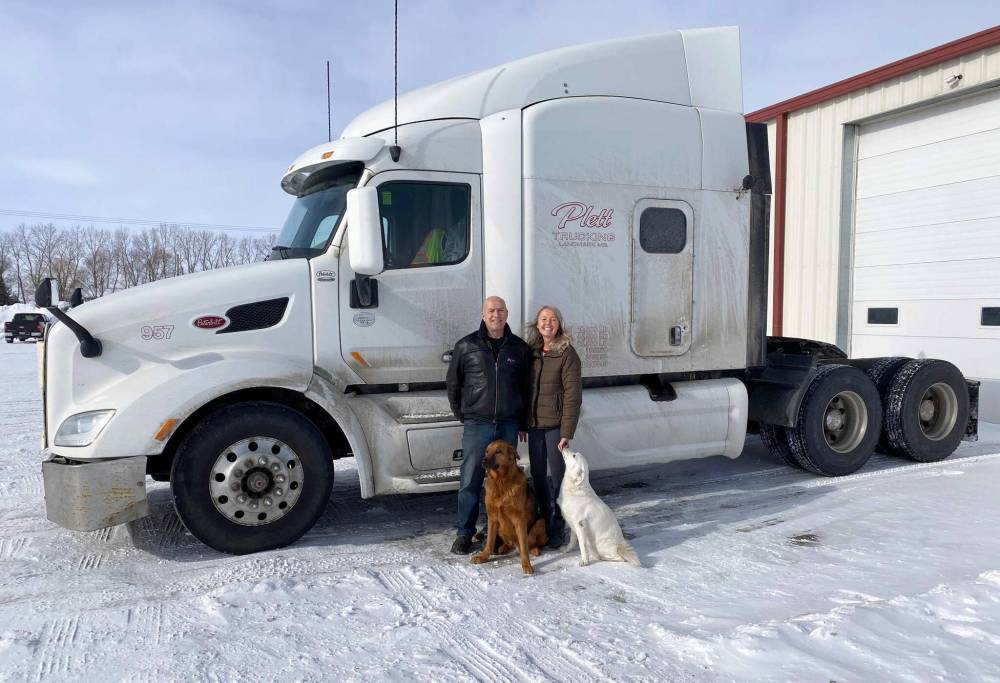 SUPPLIED Jenny and Tim Plett own Plett Trucking in Landmark. Winnipeg Free Press 2022