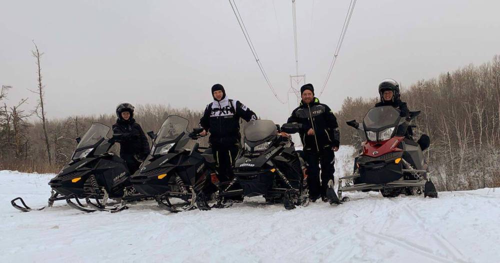 Brian Funk (second from the right), with his wife Laura Funk (far right), brother Brad Funk (second from the left) and Sasha Funk (far left) on a ride near Lac du Bonnet. (Supplied)