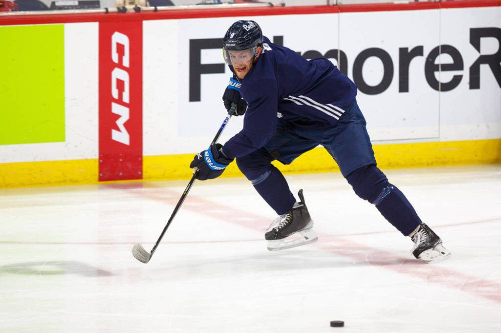 MIKE DEAL / WINNIPEG FREE PRESS
Andrew Copp said any trade chatter is “parked for right now,” although there’s no question he could fetch a solid return for the Jets.
