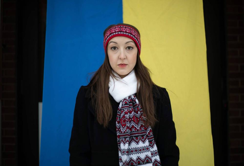 JESSICA LEE / WINNIPEG FREE PRESS
Alexandra Shkandrij, volunteer Ukrainian Canadian Congress spokesperson at Oseredok, the Canadian Cultural Centre, Friday.