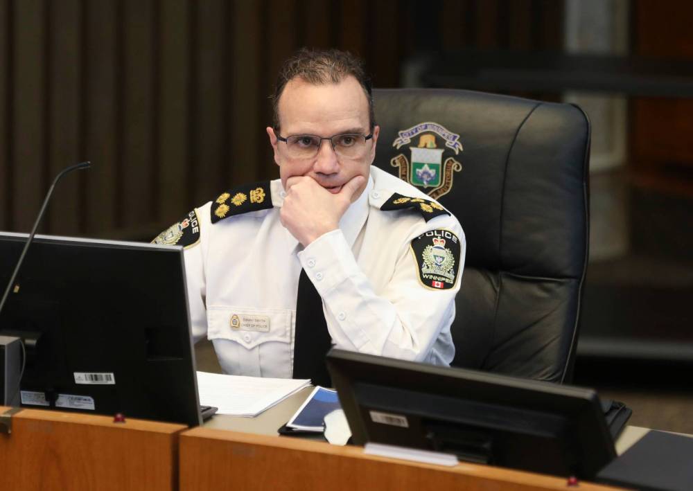 Winnipeg police Chief Danny Smyth says he was happy with the outcome of the event since there was no violence. (Ruth Bonneville / Winnipeg Free Press)