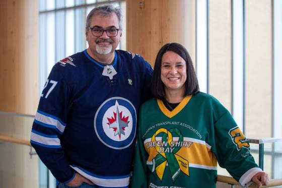 JAMIN HELLER / WINNIPEG FREE PRESSToby, left, and Bernadine Boulet are the parents of Logan, one of 16 members of the Humboldt Broncos junior hockey team who died following the April 6, 2018, collision between their team bus and a semi-trailer near Armley, Sask.