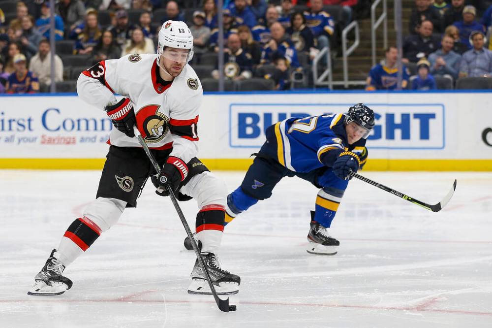 Former Ottawa Senator Zach Sanford was traded to the Winnipeg Jets Monday. (AP Photo/Scott Kane)