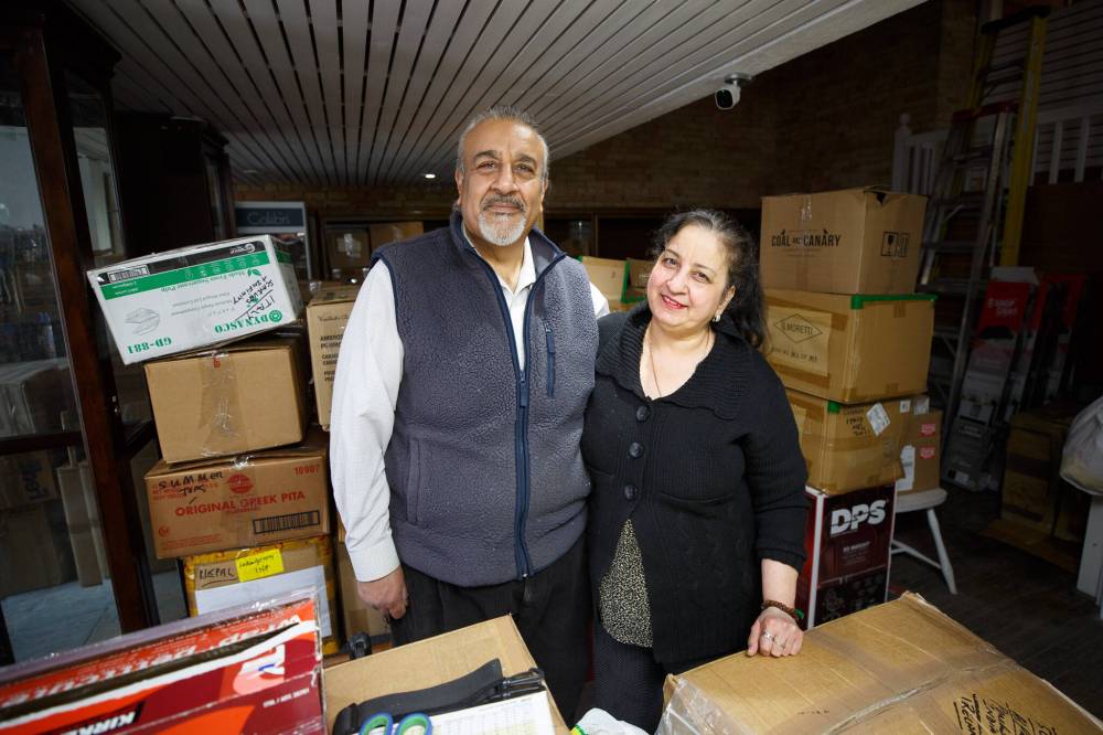 Ashok and Sadhana Malhotra say thieves have taken thousands of dollars’ worth of goods in the past. (Mike Deal / Winnipeg Free Press)