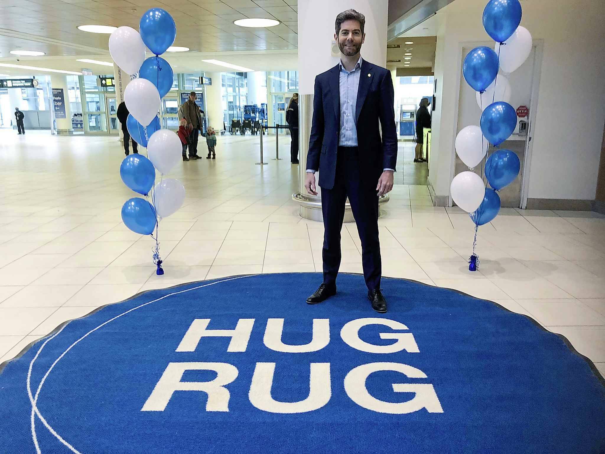Hug Rug makes longoverdue landing in Winnipeg airport’s arrivals area