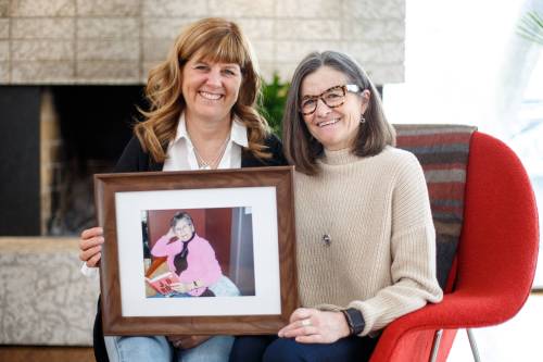 MIKE DEAL / WINNIPEG FREE PRESS
Colleen Barbour, client care co-ordinator with the Manitoba MAiD team, said daughters Renée Sanguin (left) and Lynda Sanguin-Colpitts ‘moved mountains’ to honour mother Betty Sanguin’s wishes to have her medically assisted death administered at the church.