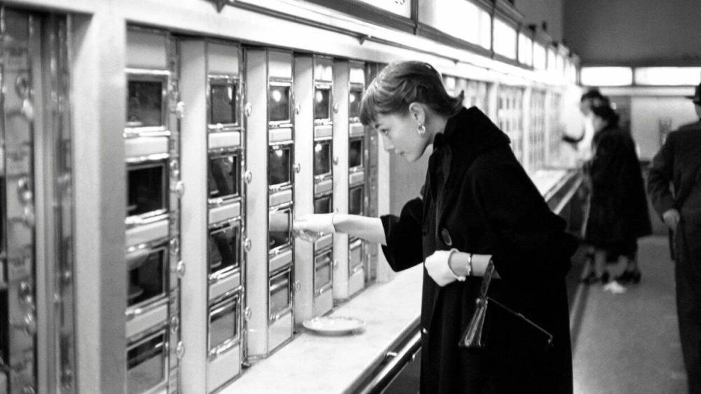 Actress Audrey Hepburn in The Automat.
