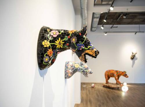 JESSICA LEE / WINNIPEG FREE PRESS
Artist Michel Dumont is exhibiting Along the Falling Stars: Megweaya’iing anangoog gaabangishimowaad in Aceartinic’s new gallery.