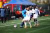 Valour FC defender Andy Baquero fights for the ball against FC Edmonton Sunday. (Robert Reyes / Valour FC)