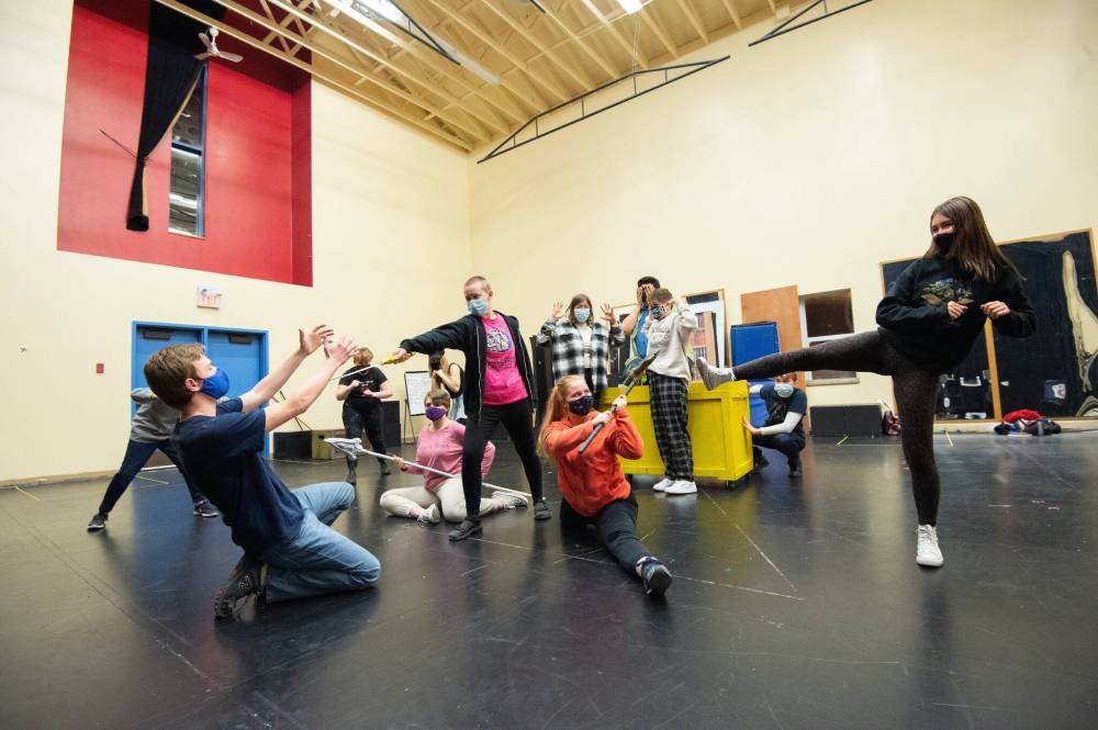 Mike Sudoma / Winnipeg Free Press
Manitoba Theatre for Young People’s Young Company prepare to stage She Kills Monsters, which uses the world of fantasy to tackle real-life issues around prejudice, orientation and bullying.