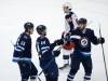 Winnipeg Jets’ Mark Scheifele, Josh Morrissey and Pierre-Luc Dubois. The Jets ended the season with a 39-32-11 record, good enough for sixth place in the Central Division. THE CANADIAN PRESS/John Woods