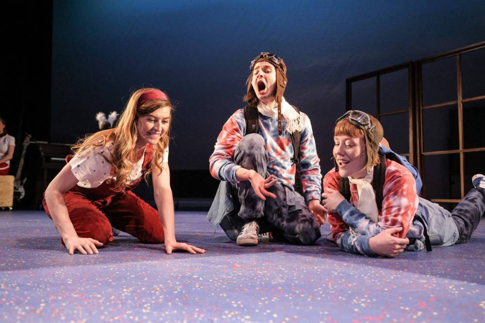 From left: Colleen Furlan, Landon Doak and Fiona Sauder in Alice in Wonderland (LEIF NORMAN PHOTO)