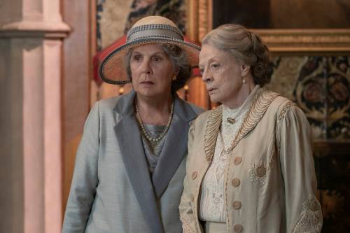 Penelope Wilton as Isobel Merton, left, and Maggie Smith as Violet Grantham, Downtown’s unlikely friends. (Ben Blackall / Focus Features)
