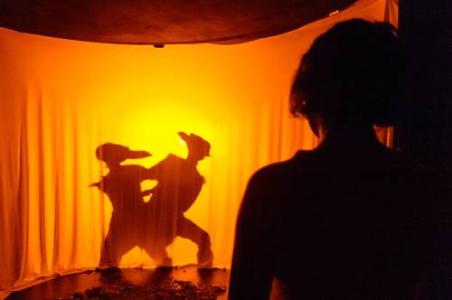 Dylan Hewlett photo
An audience member observes Eric Blais and Victoria Emilie Hill as Janus in In Time.