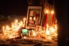 A memorial for Anthony Sinclair stands along Stella Avenue Sunday. (Mike Sudoma / Winnipeg Free Press)