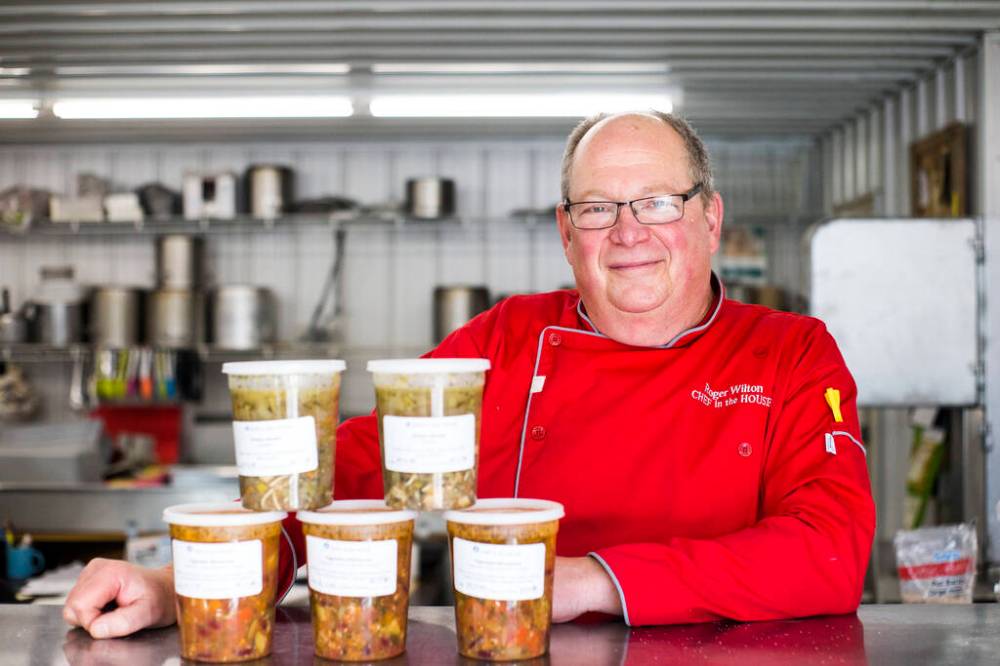 MIKAELA MACKENZIE / WINNIPEG FREE PRESS Roger Wilton’s soup-making endeavour has turned from a hobby business turning out about 30 litres of soup a week to a full-blown operation making 15 times that amount, and then some.
