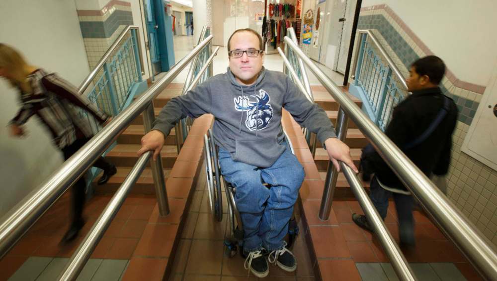 Allen Mankewich has been vocal in the past when lifts in the concourse under Portage and Main have been out of service for long periods of time. (Mike Deal / Winnipeg Free Press)