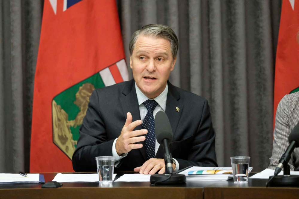 Health, Seniors and Active Living Minister Cameron Friesen speaks about the government's new preventive and clinical health care plan. (Daniel Crump / Winnipeg Free Press)