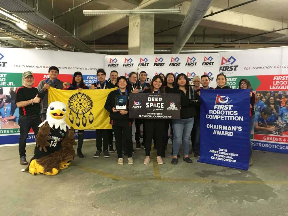 SUPPLIED
All-Indigenous robotics team from Manitoulin Island in NW Ontario.