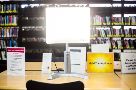 MIKAELA MACKENZIE / WINNIPEG FREE PRESS FILESSeasonal Affective Disorder lamps at the Millennium Library in Winnipeg.