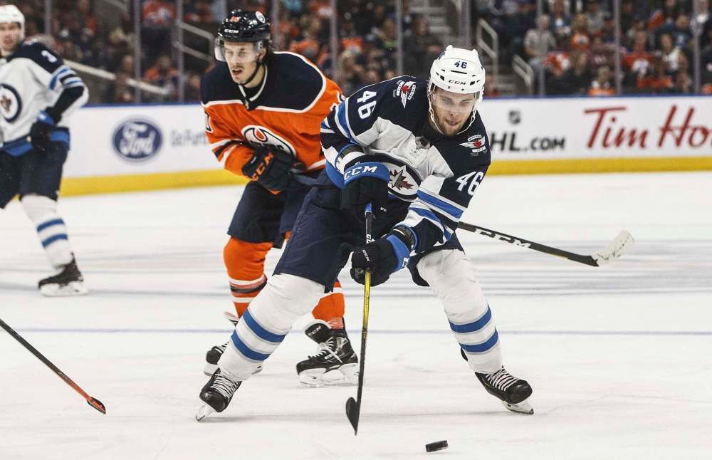 THE CANADIAN PRESS/Jason Franson
Joona Luoto has suited up in back-to-back games for the Winnipeg Jets with forwards Mathieu Perreault and Andrew Copp out of the lineup due to injury.