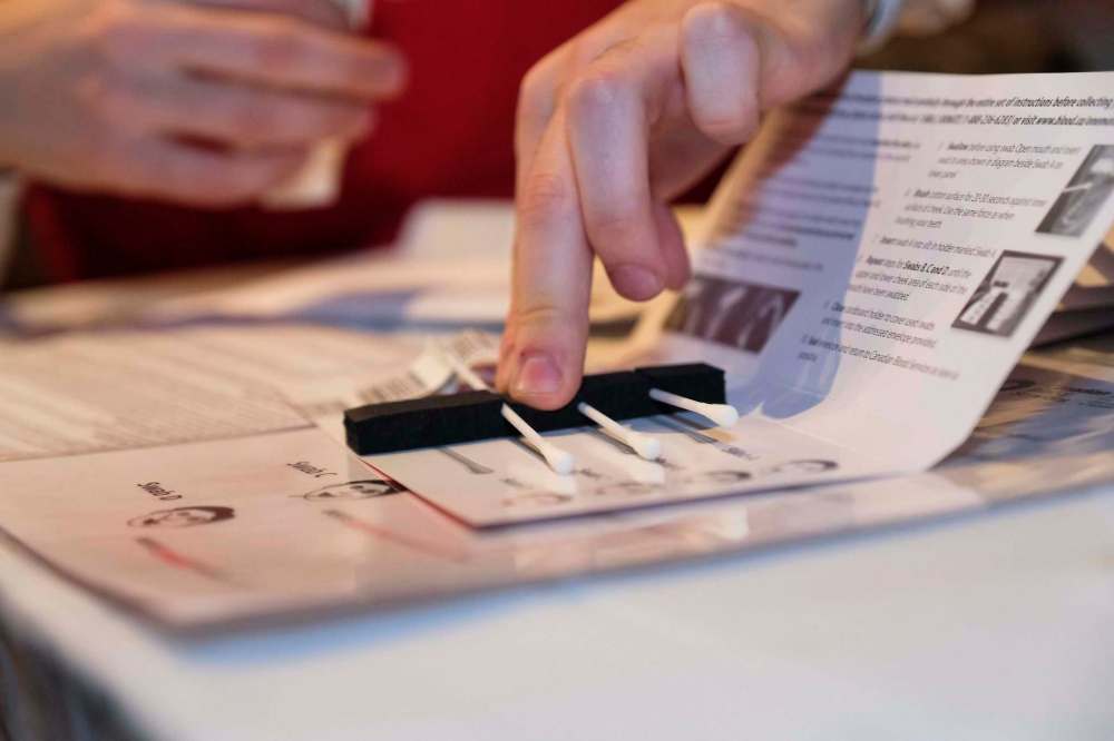 An oral swab kit used to determine stem cell types. (Daniel Crump / Winnipeg Free Press)