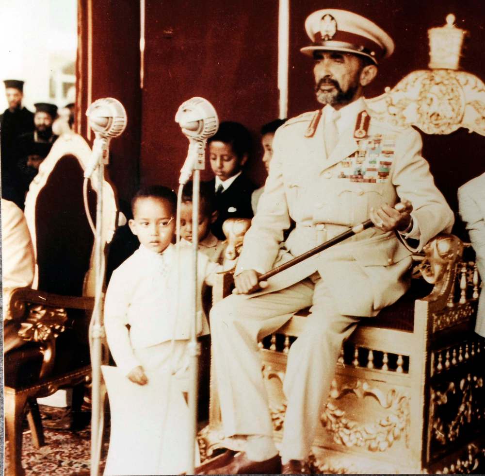 Family photo
Prince Ermias Sahle Selassie as a boy with his grandfather, the Emperor of Ethiopia Haile Selassie.