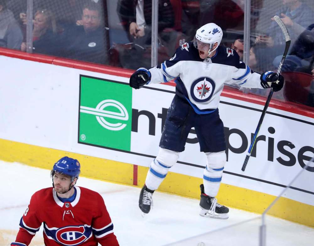 Andrew Copp will move up to play left wing on the second line with Blake Wheeler and Nikolaj Ehlers. (Trevor Hagan / Free Press files)
