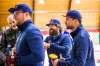 MIKAELA MACKENZIE / WINNIPEG FREE PRESS
Virginia curling team members Sam Sparks (left), Melvin Shaw, and Austin Shawinsky laugh after competing in the MB Open at Fort Rouge Curling Club in Winnipeg on Friday.