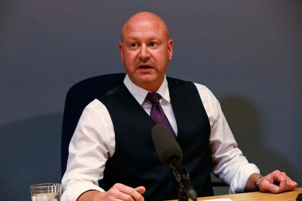 MIKE DEAL / WINNIPEG FREE PRESS
Dr. Brent Roussin, chief provincial public health officer, holds a conference call regarding the coronavirus Thursday.