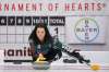 Tim Smith/The Brandon Sun
Brandon Sun 30012020Kerri Einarson throws a stone during her teams match against Terry Ursel&rsquo;s team on the second day of the Manitoba Scotties Tournament of Hearts at the Riverdale Community Centre in Rivers on Thursday.
