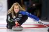 Tim Smith/The Brandon Sun
Jennifer Jones throws a rock during her teams match against Terry Ursel&rsquo;s team on the opening day of the Manitoba Scotties Tournament of Hearts at the Riverdale Community Centre in Rivers on Wednesday.