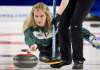 THE CANADIAN PRESS/Jonathan Hayward
Team Wild Card skip Jennifer Jones makes a shot during the Scotties Tournament of Hearts in Moose Jaw, Sask.