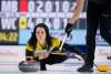 THE CANADIAN PRESS/Jonathan Hayward
Team Manitoba skip Kerri Einarson makes a shot during draw 18 against team Wildcard at the Scotties Tournament of Hearts in Moose Jaw, Sask., Friday.