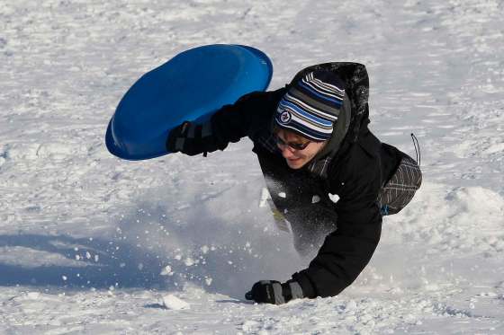 William Friesen was one of many making the most of the weather in March 2014. (John Woods / Winnipeg Free Press files)