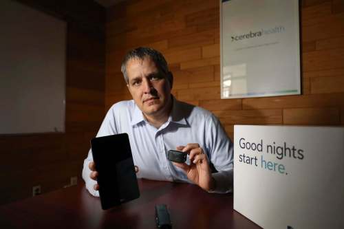 RUTH BONNEVILLE / WINNIPEG FREE PRESS Files
Dawson Reimer, CEO of Cerebra Health, says existing methods to assess sleep are outdated. Cerebra has developed a hardware and software platform aimed at revolutionizing sleep study and change the way people think about sleep.