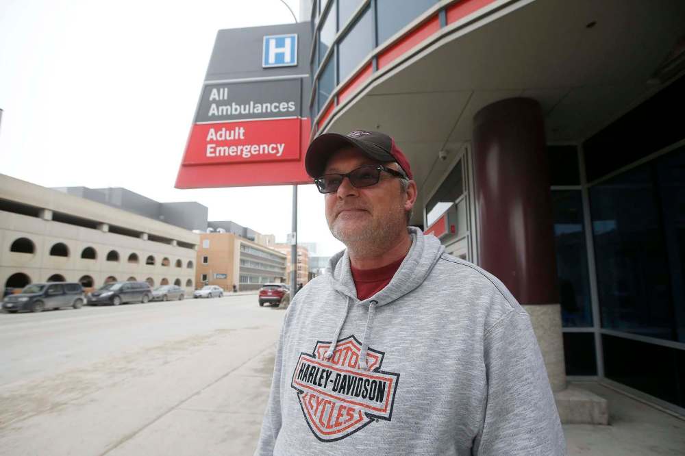 JOHN WOODS / WINNIPEG FREE PRESS
Tim Kells, who was visiting his daughter at Health Science Centre, says he supports the measure that only allows one hospital visitor at a time.
