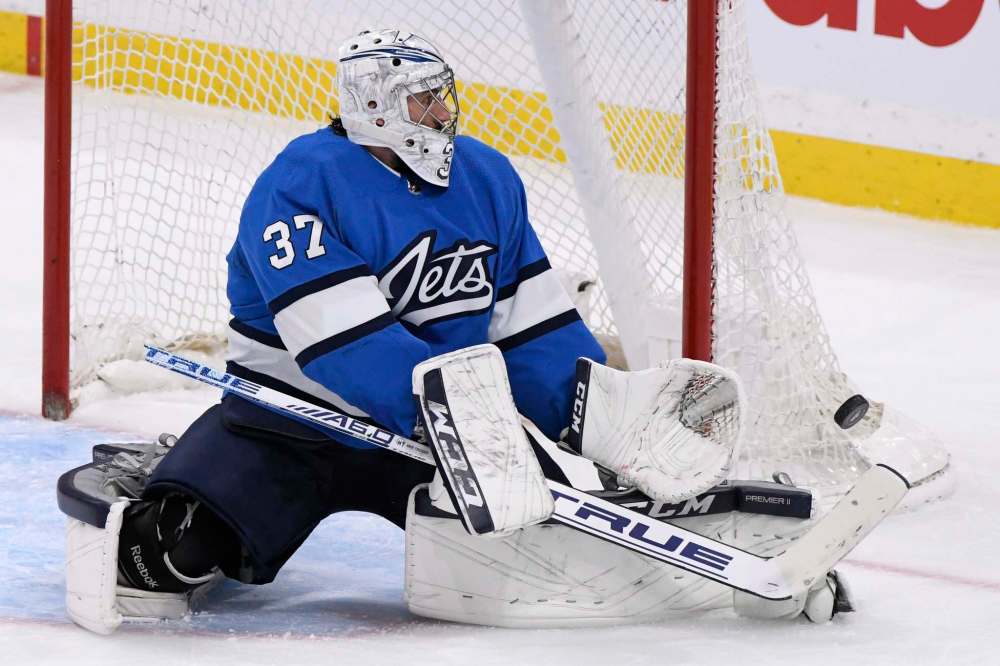 THE CANADIAN PRESS/Fred Greenslade
Winnipeg Jets' goaltender Connor Hellebuyck is the leading candidate for the Vezina trophy this season.