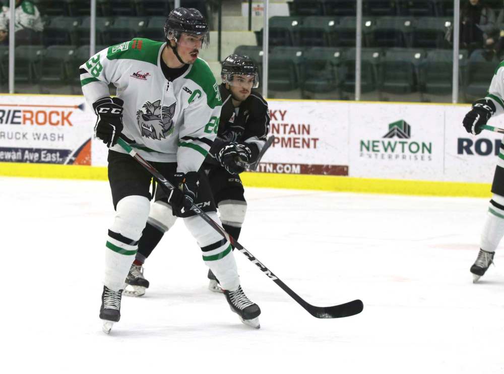 Sam Huston and his teammates were leading the best-of-seven quarter-final series 2-1 against the Dauphin Kings when the playoffs were cancelled. (Perry Bergson / The Brandon Sun files)