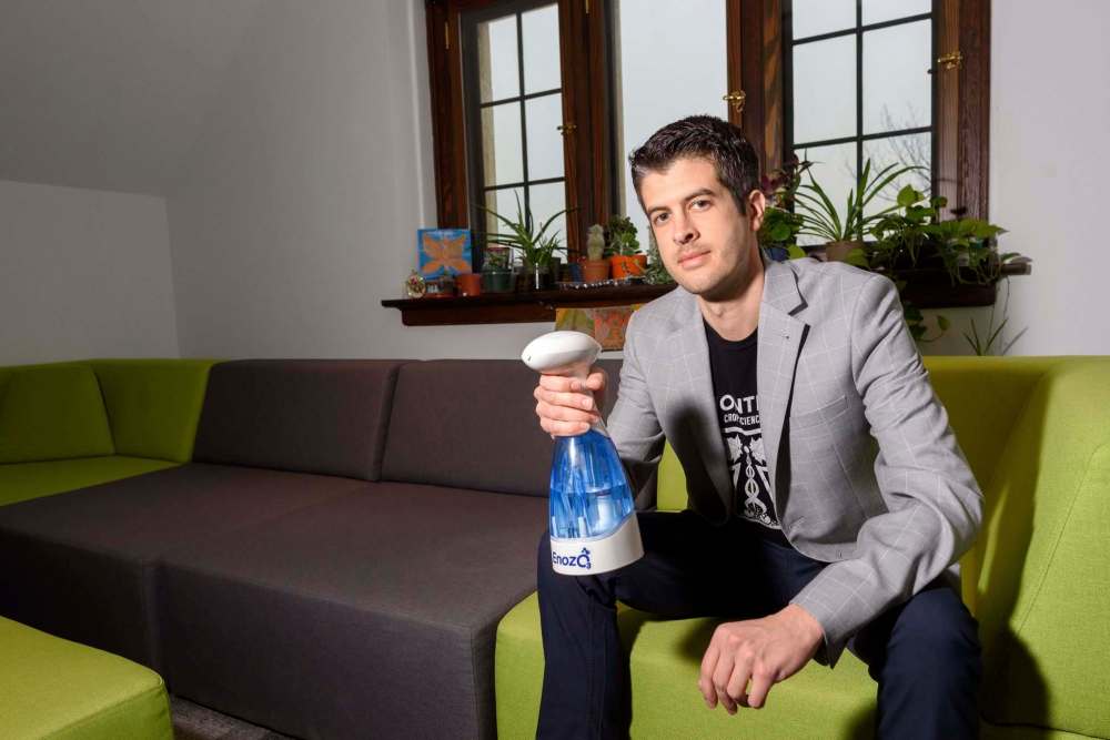 JESSE BOILY / WINNIPEG FREE PRESSKevin Shale poses for a portrait with his product Enozo that turns ordinary tap water into a sanitizer on Tuesday, March 24, 2020. Enozo is being sold around the world and has seen a large increase in sales in China, said Shale. Reporter: Martin Cash