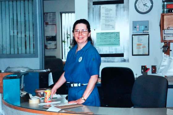 SuppliedMichèle Christine Anderson at the front desk of her nursing ward at Voyer Falade.