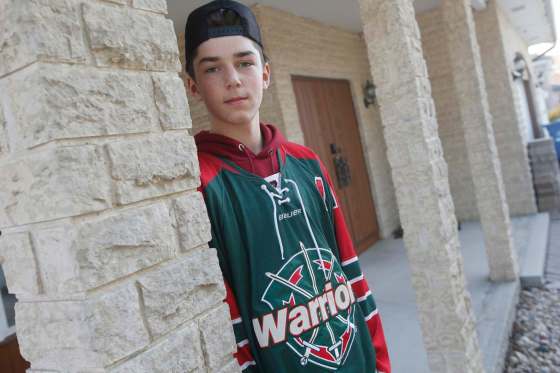 JOHN WOODS / WINNIPEG FREE PRESSWinnipeg Warriors' Jayden Perron was the first Manitoban chosen in this year's WHL Bantam draft. He was picked by the Portland Winterhawks.