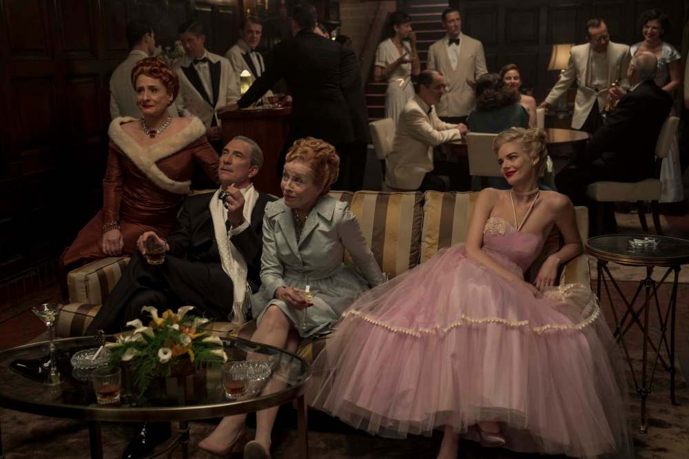 Patti LuPone (from left), Dylan McDermott, Holland Taylor and Samara Weaving in Hollywood. (Netflix)