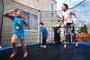 JOHN WOODS / WINNIPEG FREE PRESS
Marina Havard and her children Jayden, 7, left, Quinn, 5, centre, and Zen, 9, in their backyard Thursday. Havard is frustrated the province is lifting restrictions on business while putting education and family support on the back burner of COVID-19 response.