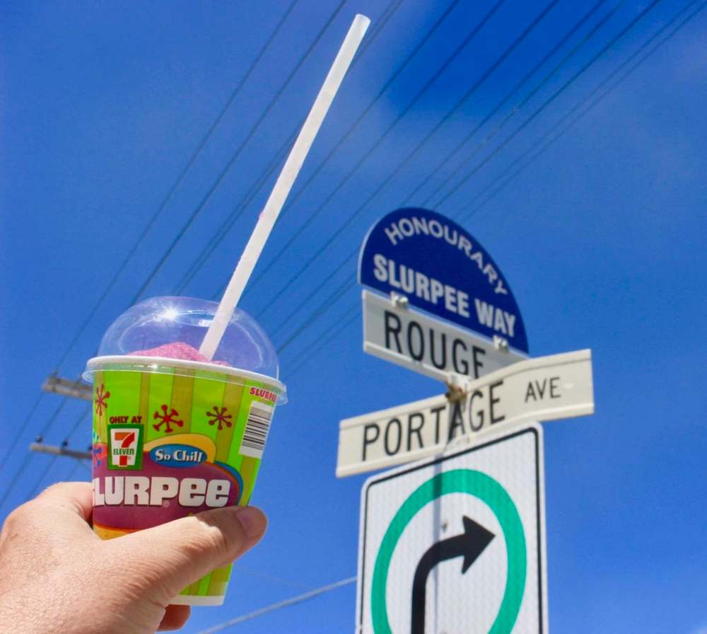 Winnipeg is the Slurpee capital, as is evident by the aptly named Slurpee Way.