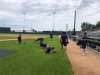 TWITTER
Players stretch at Newman Outdoor Field in Fargo, N.D., Thursday as the Winnipeg Goldeyes open training camp for the abbreviated 2020 American Association season.